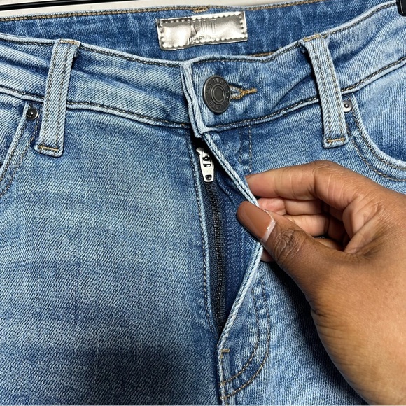 KUT from the Kloth Stella Jeans 2 High-Rise Fab Ab Flare Raw Hem Navigate - Picture 3 of 9